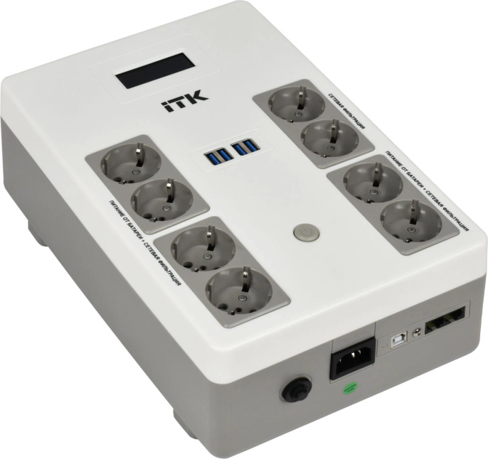 Источник бесперебойного питания ITK Electra EST8-1000VA-1-001 600Вт 1000ВА черный
