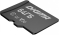 Карта памяти microSDXC UHS-I U3 Digma 64 ГБ, 80 МБ/с, Class 10, CARD30,  1 шт., переходник SD [dgfca064a03]