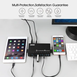 USB-Hub Sipolar A-103 10-портовый промышленный концентратор USB3.0 с высокоскоростной передачей данных, мульти-быстрое зарядное устройство, разветвитель с адаптером питания 12V5A