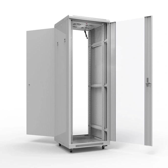 Rexant 04-4288-211 Напольный шкаф 19" 42U 800?800, дверь сплошное стекло, серый, RAL 7035