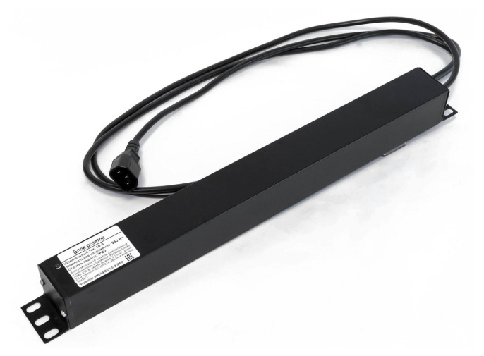 Блок распределения питания Hyperline SHE19-8SH-S-2.5IEC гор.размещ. 8xSchuko базовые 10A C14 2.5м