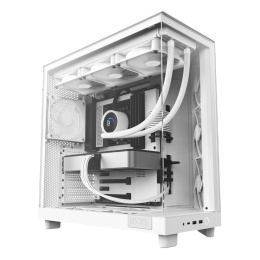 Корпус без блока питания/ Case NZXT H6 Flow, Midi-Tower, TG, 3x120mm, 2xUSB-A 3.2 + 1xUSB-C 3.2, ATX, mATX, mITX White (CC-H61FW-01)