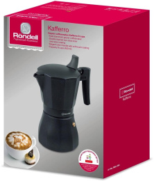 Кофеварка гейзерн. Rondell Kafferro RDA-994 0.45л алюминий темно-серый