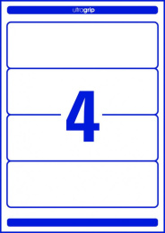 Этикетки Avery Zweckform L4761-25, A4, универсальная, 25л, 80г/м2, белый, 192мм х 61мм, 4шт