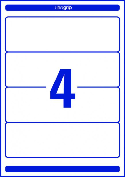 Этикетки Avery Zweckform L4761-25, A4, универсальная, 25л, 80г/м2, белый, 192мм х 61мм, 4шт