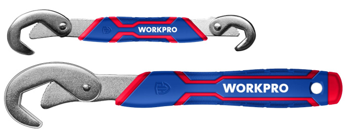 Набор гаечных ключей WorkPro WP202516 2шт, подходит для 12-гранных, шестигранных звезд, квадрата, шестигранника и 12-гранных винтов, удобная двухкомпонентная рукоятка, 6-32 мм