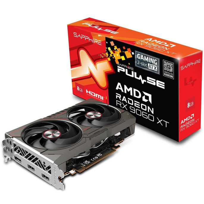 Видеокарта Sapphire PCI-E 5.0 11350-05-20G PULSE AMD RADEON RX 9060 XT GAMING 8GB DUAL HDMI DP LITE AMD Radeon RX 9060XT 8Gb 128bit GDDR6 2530/20000 HDMIx2 DPx1 HDCP Ret
