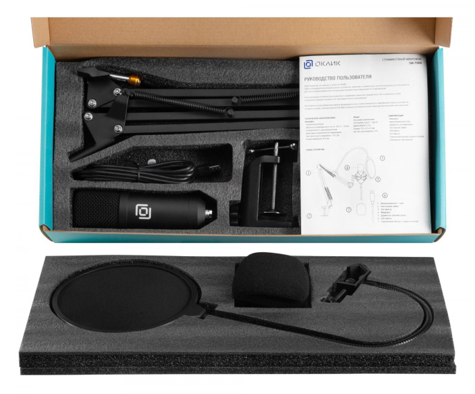 Микрофон Oklick SM-700G,  черный [1456135]