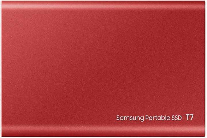 2ТБ Внешний диск SSD Samsung T7 MU-PC2T0R/WW, USB-C, запись - 1000МБ/с, чтение - 1050МБ/с, красный
