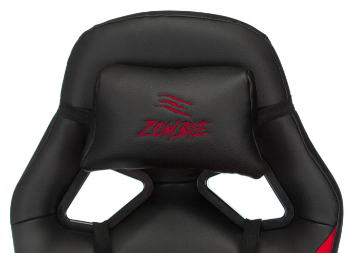 Кресло игровое Zombie Driver черный/красный экокожа с подголов. крестов. пластик (ZOMBIE DRIVER RED)