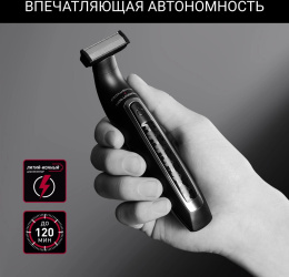 Триммер Rowenta TN602LF0 черный насадок в компл:2шт