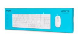 RAPOO Клавиатура+мышь проводная X130PRO, цвет - черный (12548)