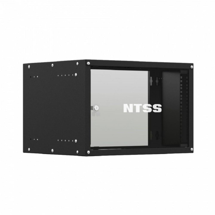Шкаф коммутационный NTSS Lime NTSS-WL6U5535GS-BL настенный,  стеклянная передняя дверь,  6U,  550x370x350 мм