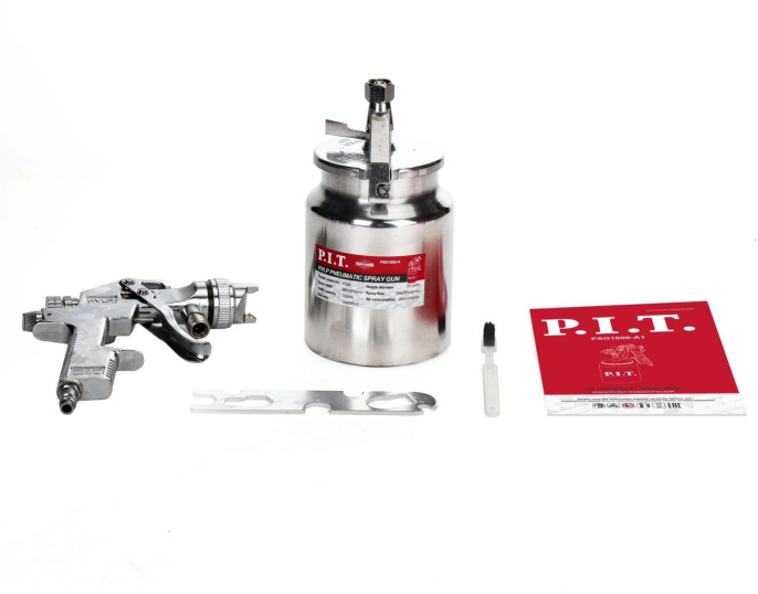 Пневматический краскопульт P.I.T. PSG1000-A 43PSI, сопло 1.4мм, бак 1 л, краска 190 мл/мин, 280 л/мин