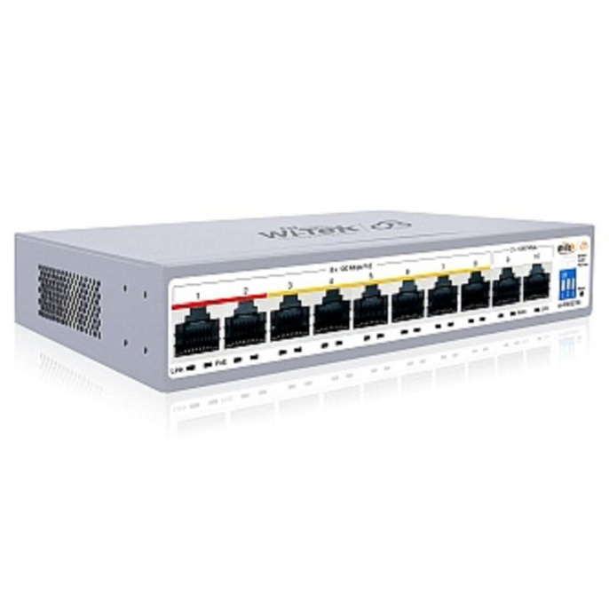 Wi-Tek WI-PCES210G, настраиваемый PoE 100Вт, порты 8FE PoE + 2GE, Easy Smart