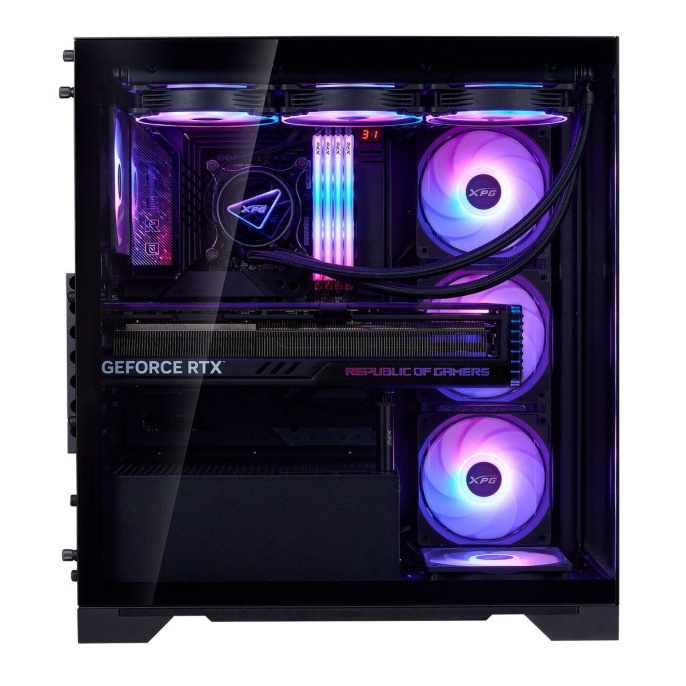 Корпус ATX Без БП ADATA XPG INVADER X BTF Black INVADERXBTFMT-BKCWW Куб,Tempered Glass, USB 3.2 Gen 2 Type-A, USB 3.2 Gen 2 Type-C, 5x120mm ARGB FAN, HD Audio+Mic, VGA MAX 400mm, CPU MAX 175mm, пылевые фильтры Black