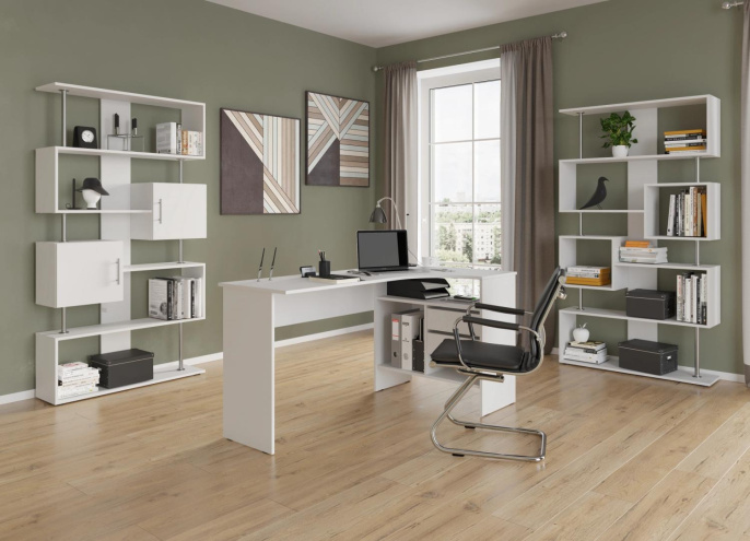 Стол компьютерный Сокол СПм-25 П, ЛДСП, белый