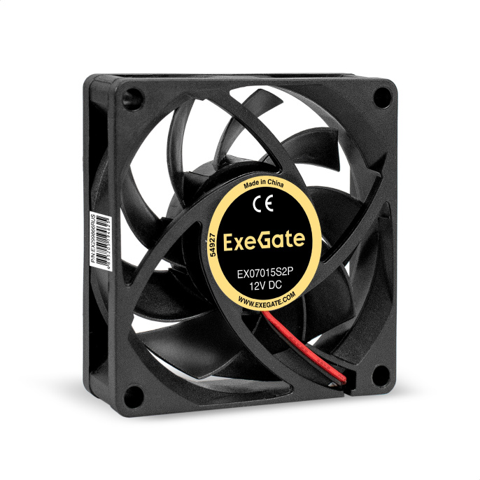 Вентилятор 12В DC ExeGate EX07015S2P (70x70x15 мм, Sleeve bearing (подшипник скольжения), 2pin, 2500RPM, 23dBA) EX299866RUS