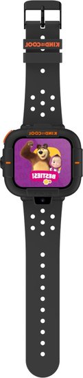 Elari KidPhone детские часы-телефон Маша и Медведь - черные (KP-MB-BLK)