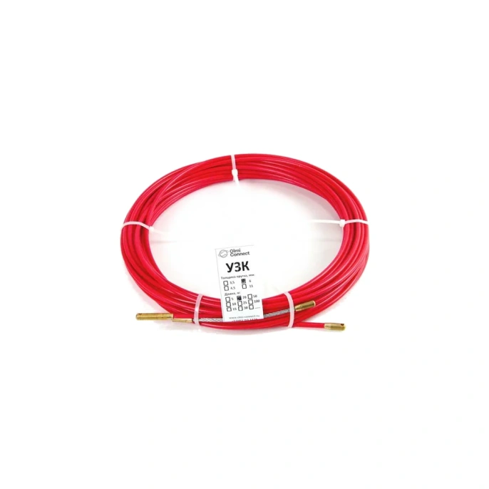 Протяжка для кабеля мини OlmiOn УЗК d 3,5 мм L 8 м в бухте, красный СП-Б-3,5/8