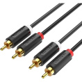 Кабель Vention аудио 2RCA M/2RCA M - 2м Чёрный BCMBH
