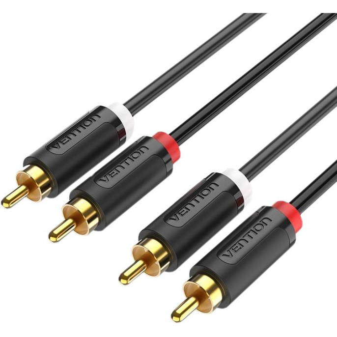 Кабель Vention аудио 2RCA M/2RCA M - 2м Чёрный BCMBH
