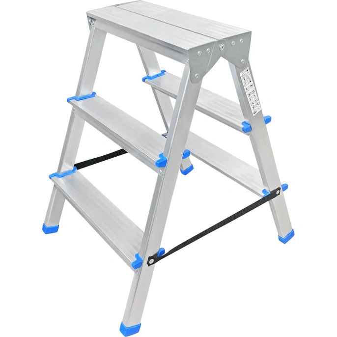 Алюминиевая двухсторонняя стремянка LadderBel 3 ступени STR2-AL-3