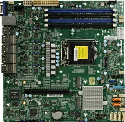 Мат. плата SuperMicro X11SCM-LN8F (RTL) LGA1151 C246 SVGA 8xGbLAN SATA RAID MicroATX 4DDR4