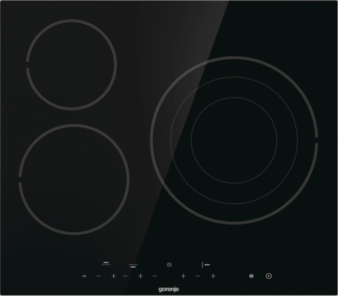Электрическая варочная поверхность Gorenje ECT632BSCE, конфорок: 3 шт.,  стеклокерамика,  независимая, черный