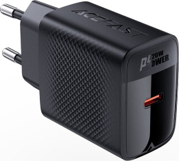 Сетевое зарядное AceFast A82 (черный) для телефонов/для планшетов, USB Type-C, 20 Вт, быстрая зарядка, без кабеля