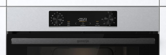 Духовой шкаф электрический Gorenje BOSB6737E06X, 77л, дверца с 2 стеклами, нержавеющая сталь/черный
