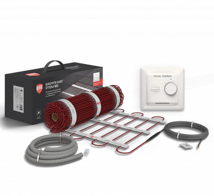 Мат нагревательный Royal Thermo EasyFix RTEM 2-180-8 8м2 16м 1440Вт красный
