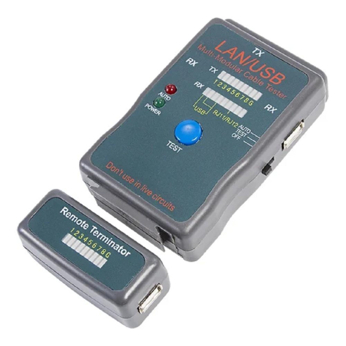 Rexant 12-1011 Тестер кабеля универсальный RJ-45+USB 251454