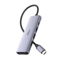 USB HUB Переходник Netac WF13 NT08WF13-30GR USB Type-A 3.0 x 1, USB Type-A 2.0 x 2, USB Type-С x 1, HDMI 4R@30Hz, Серебристый