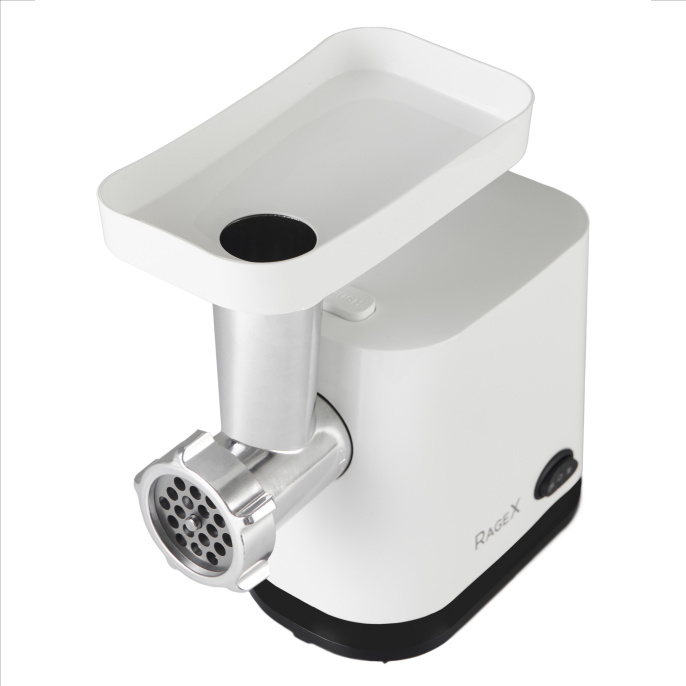 Электрическая мясорубка с овощерезкой RAGEX R803-100, 600 Вт, 1 скорость + реверс, белая