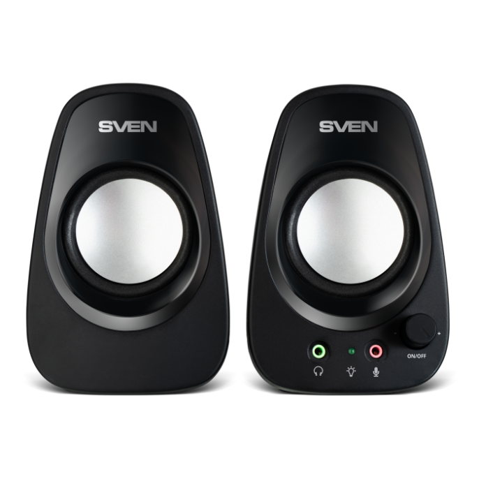 Колонки SVEN 190, 2.0, чёрный, USB, мощность 2x3 Вт RMS SV-022587