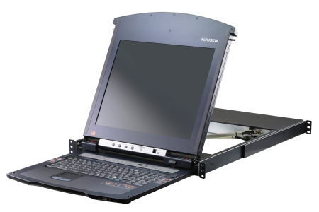 KVM консоль ATEN 17" 1-Local/Remote Share Access 16-Port Multi-Interface Cat 5 Dual Rail LCD KVM over IP switch KL1516AIM-AXA-RG