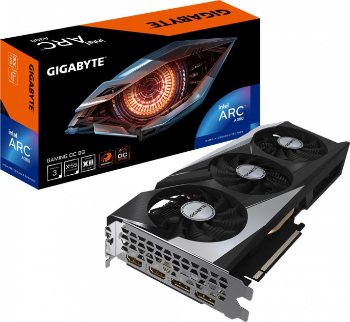 Видеокарта Gigabyte Arc A380 GAMING OC 6GB GDDR6 96bit 2xDP 2xHDMI 3FAN RTL (310875) GV-IA380GAMING OC-6GD