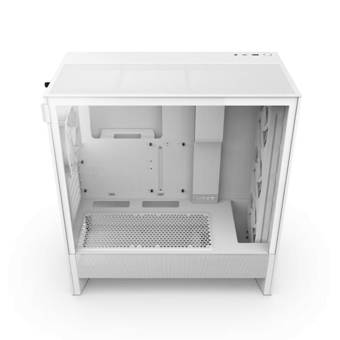 Корпус ПК без блока питания Case NZXT H5 Flow RGB, Midi-Tower, TG, 4x120mm RGB, 1xUSB-A 3.2 + 1xUSB-C 3.2, E-ATX, ATX, mATX, mITX White