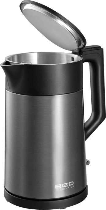 Чайник электрический Red Solution RK-M114 1.7л. 1500Вт черный/серый корпус: металл/пластик