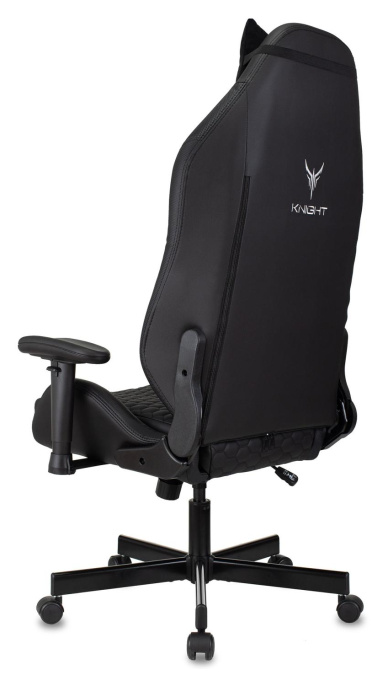 Кресло игровое KNIGHT Neon, на колесиках, эко.кожа, черный [knight neon carbon]