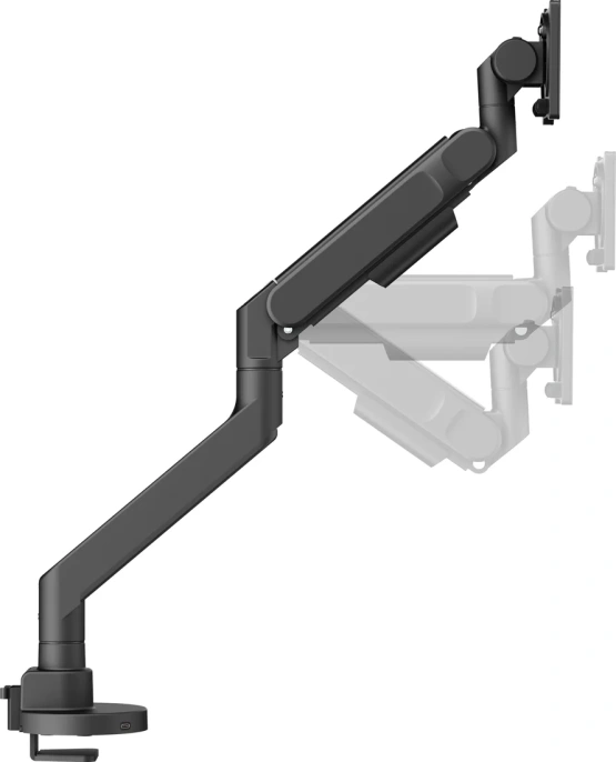 Кронштейн для монитора ErgoSmart Super Heavy-Duty U черный, 1 монитор, 24-57", настольный, регулировка высоты/поворота, USB-хаб, VESA75/100/200