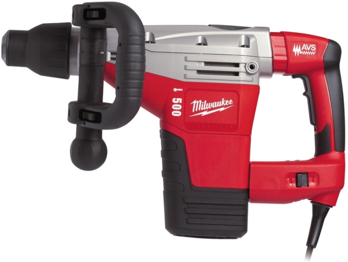 Отбойный молоток Milwaukee K 500 S (4933398220) (мощность 1300Вт, энергия удара 8,5Дж, кабель 6м, мягкий старт, боковая рукоятка, смазка, острое долото, кейс)