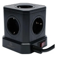 Cablexpert Сетевой фильтр Tower TWR-5-U4-B-3 Tower 5р, 10А, 4 х USB, 3.1А, 3м, ур.защиты 4+ черный, коробка {22553}