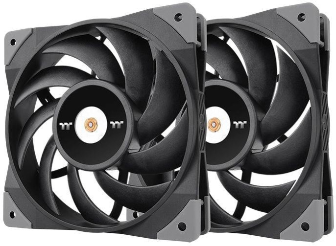 Вентилятор Thermaltake Toughfan 12 2шт, 120мм, 4-pin, 2000об/мин, 19.2 - 22.3 дБ, черный, Ret [cl-f082-pl12bl-a]