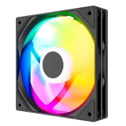 Powercase Вентилятор M53-14 ARGB Black 140x140x25mm PWM, 80шт./кор, 4pin PWM M+F + 3pin ARGB M+F , 600-1800±10% об/мин Bulk
