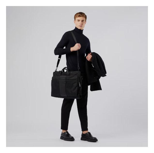 Сумка портплед Piquadro Brief2 PA4344BR2/N черная нейлон/натур.кожа