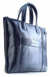 Деловая сумка Piquadro Blue Square CA4021B2/BLU2 с отделением для ноутбука 15.6" синяя натур.кожа