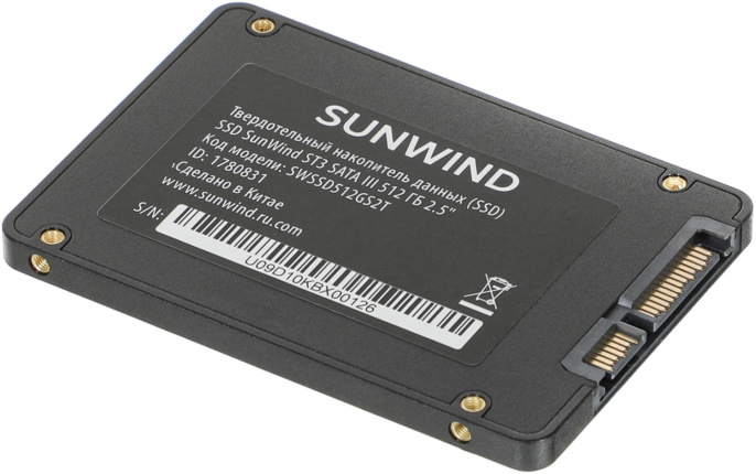 SSD накопитель SunWind ST3 SWSSD512GS2T 512ГБ, 2.5", SATA III, SATA, rtl