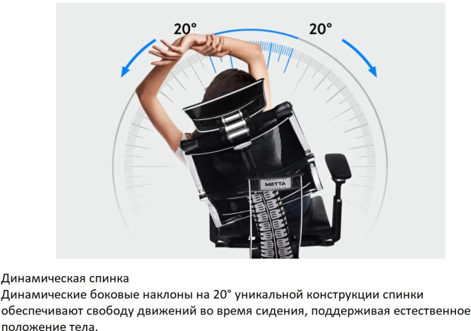 Кресло руководителя МЕТТА Yoga Spine Triumph B2 (Черный CC.50.15.13A), экокожа/сетка, до 150кг, синхромеханизм, регулируемые 6D подлокотники,  черный